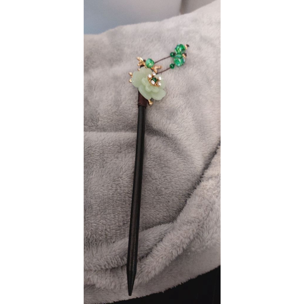 Glam Green and Black Hair Stick